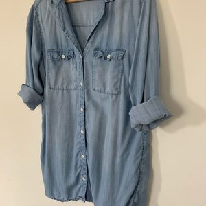 Light chambray shirt dress